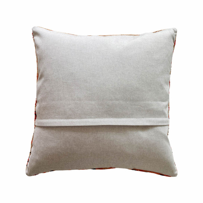 Lindsay Handmade traditional Turkish oushak pillow cover made with vintage rugs 24x24 beige red stars