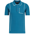 MADCAP Cagney Retro Textured Pocket Piping Polo Top in Corsair