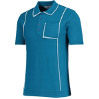 MADCAP Cagney Retro Textured Pocket Piping Polo Top in Corsair
