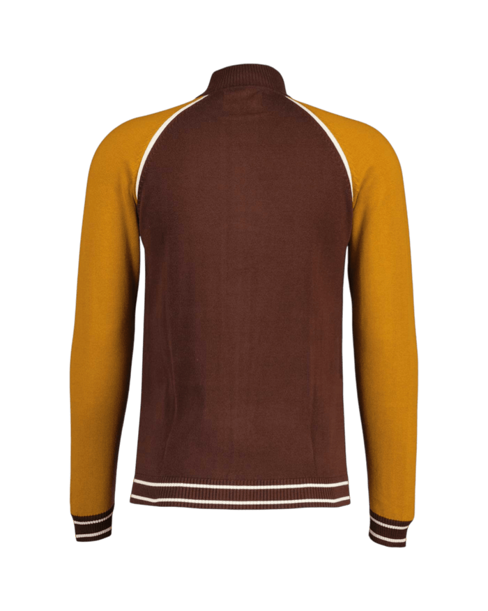 MADCAP Fuller Retro Colour Block Raglan Sleeve Knitted Track Top