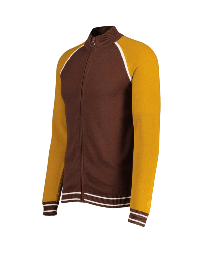 MADCAP Fuller Retro Colour Block Raglan Sleeve Knitted Track Top