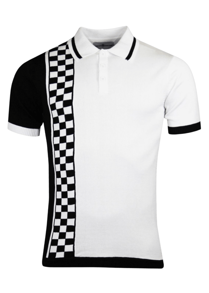 MADCAP  Maytal Mod Ska Check Stripe Polo