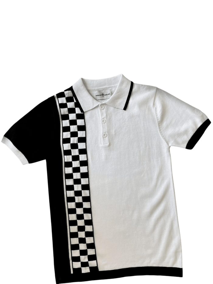 MADCAP  Maytal Mod Ska Check Stripe Polo