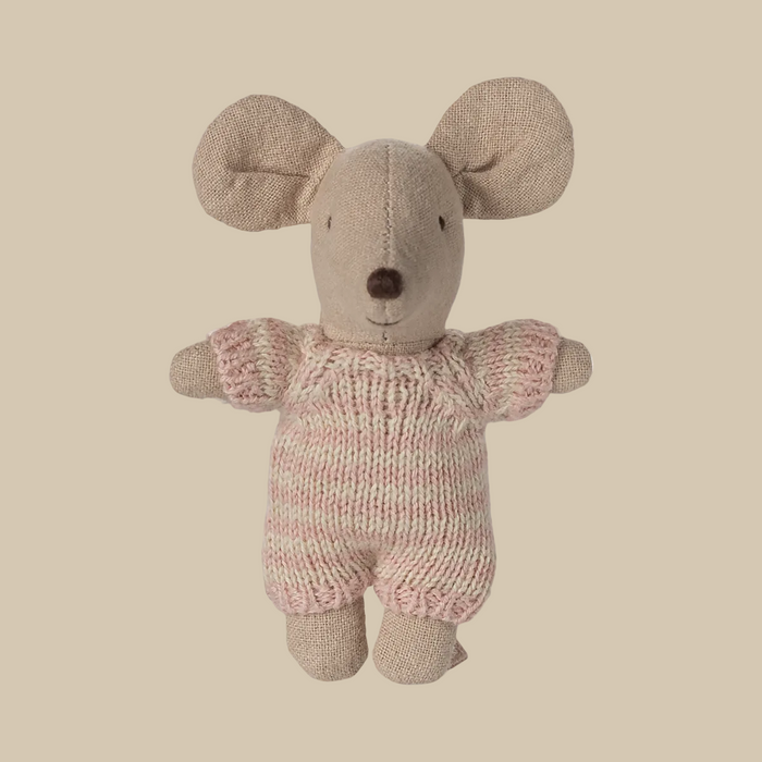 Maileg | Baby Mouse in Carry Cot Rose