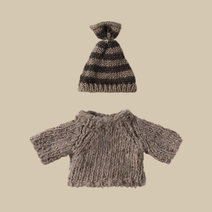 Maileg| Knitted Sweater And Hat, Big Brother Mouse