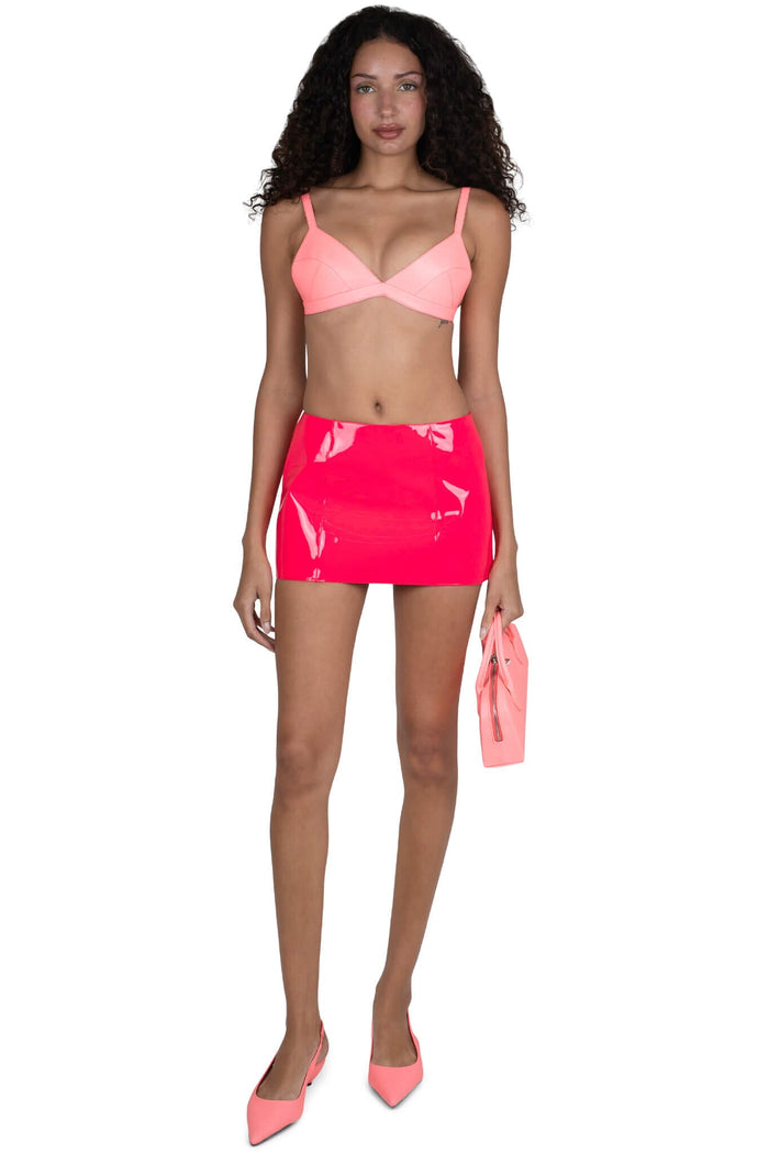 MAISY Skirt Fuchsia Neon Patent