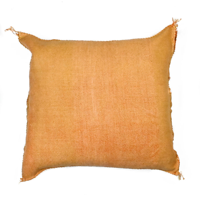Moroccan embroidered cactus silk sabra pillow bright orange