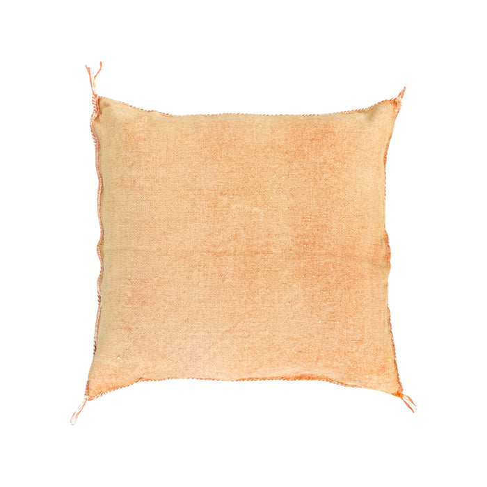 handmade Moroccan embroidered cactus silk sabra pillow bright orange
