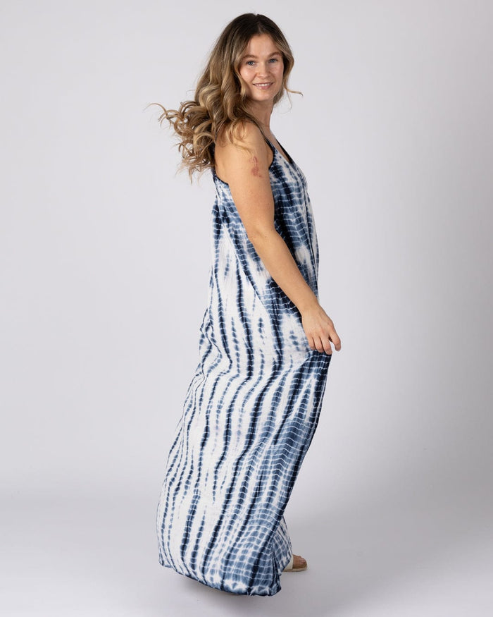 Melda  Womens Oversized Midi Dress in Blue