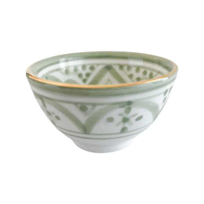 green motif moroccan trinket dish, sauce bowl