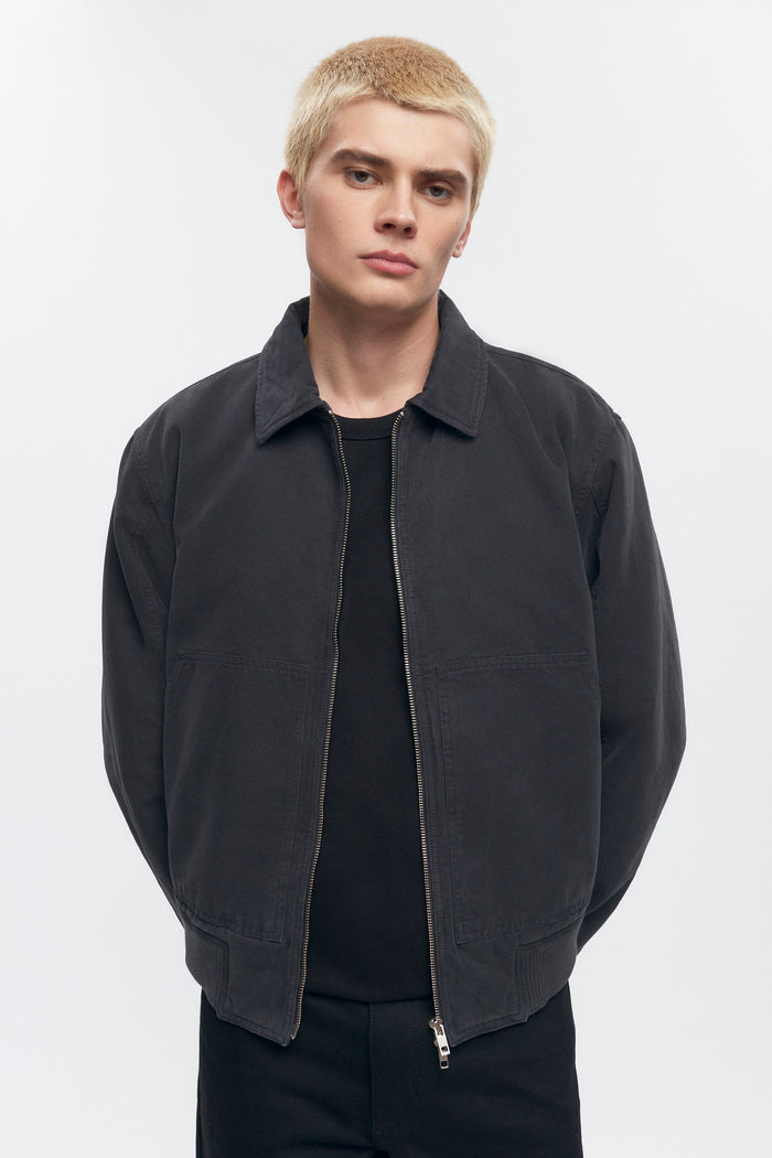Men's A-2 Bomber Jacket in Washed Black