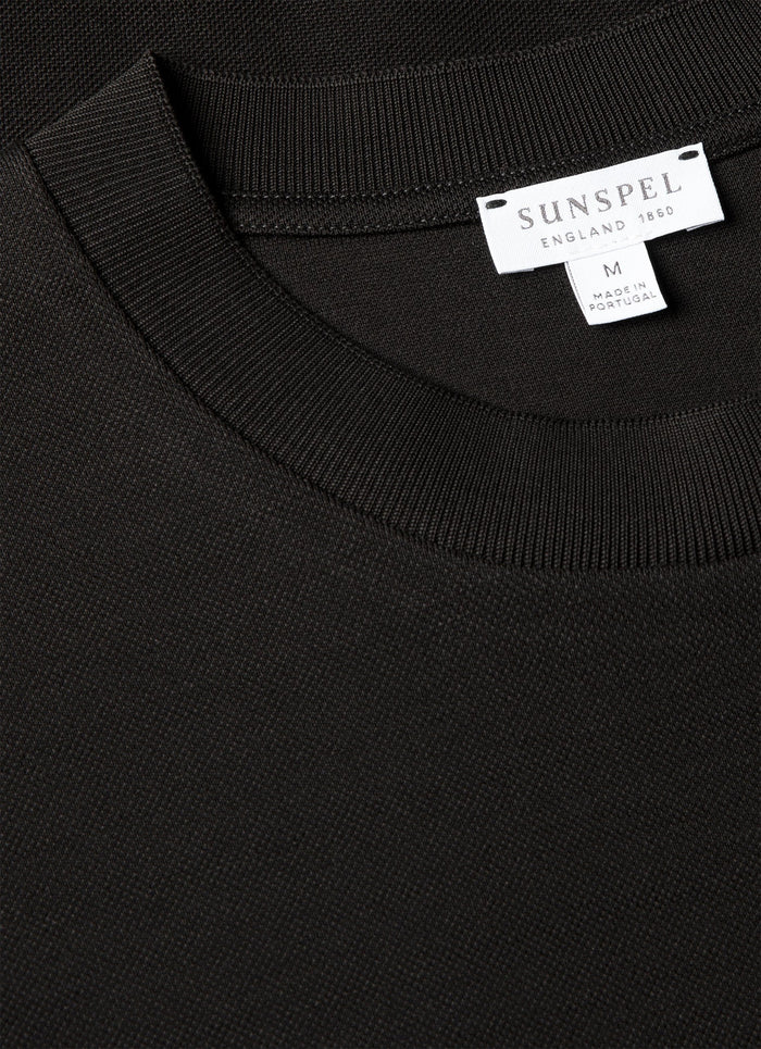 Men's Cotton Piqué T-shirt in Black