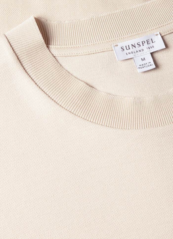 Men's Cotton Piqué T-shirt in Swansdown