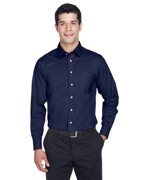 Men's Crown Collection® Solid Stretch Twill Woven Dress Shirt