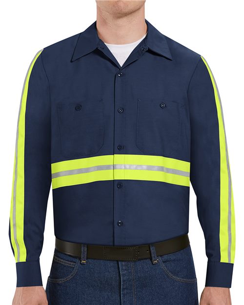 Men's Industrial Enhanced-Visibility Long Sleeve Work Shirt - SP14-EV1-EN