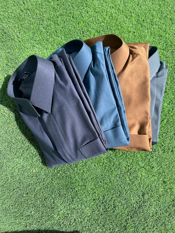 Mens Plain Cashmere Wool 3 Thobe Bundle Set + FREE Shemagh & Skull Cap