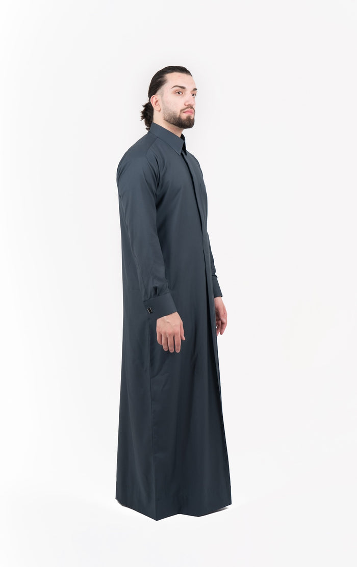Mens Plain Cashmere Wool 3 Thobe Bundle Set + FREE Shemagh & Skull Cap