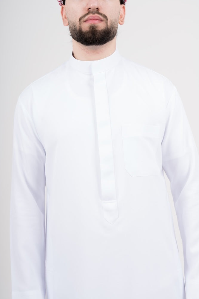 Mens White Semiramis Kuwaiti Thobe