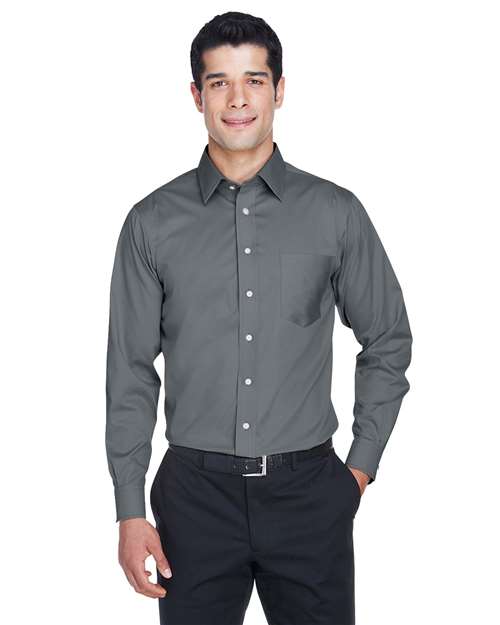 Men's Tall Crown Collection® Solid Stretch Twill Woven Dress Shirt