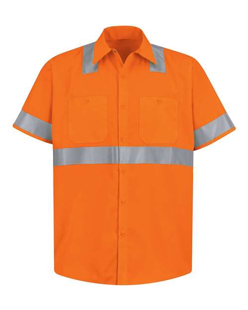Men's Tall High Visibility Safety Short Sleeve Work Shirt
