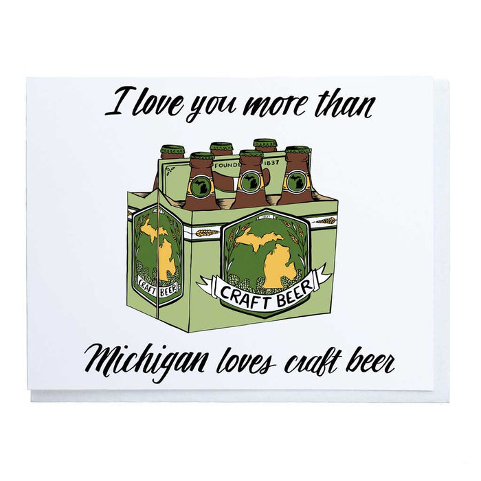 Michigan Craft Beer Love Letterpress Card - City Bird