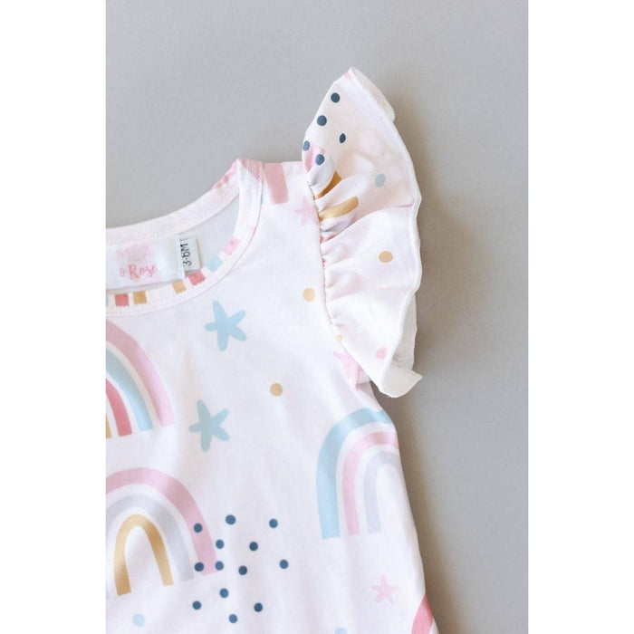 Mila & Rose - Over the Rainbow S/S Flutter Bodysuit