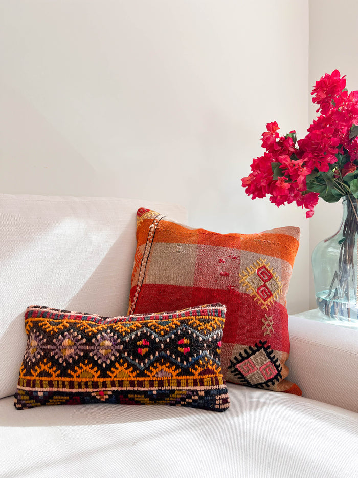 Milo Lumbar Kilim Pillow (8x16)