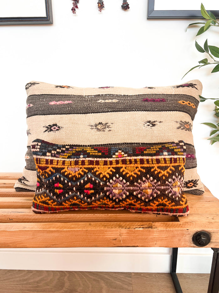 Milo Lumbar Kilim Pillow (8x16)