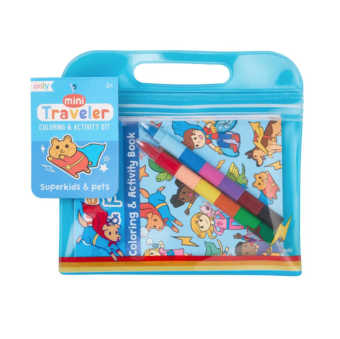 Mini Traveler Coloring + Activity Kit - Superkids & Pets