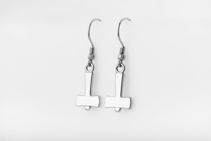 vkngjewelry Earrings Mjolnir Hammer Earrings, Thor’s Hammer Silver Amulet