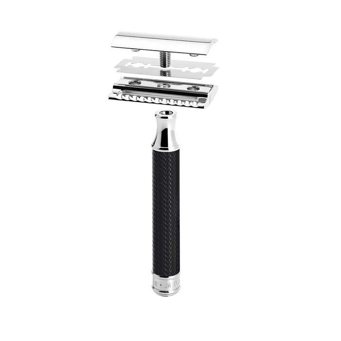 Muhle S091M89 Traditional Black and Chrome  3-piece Safety Razor Set