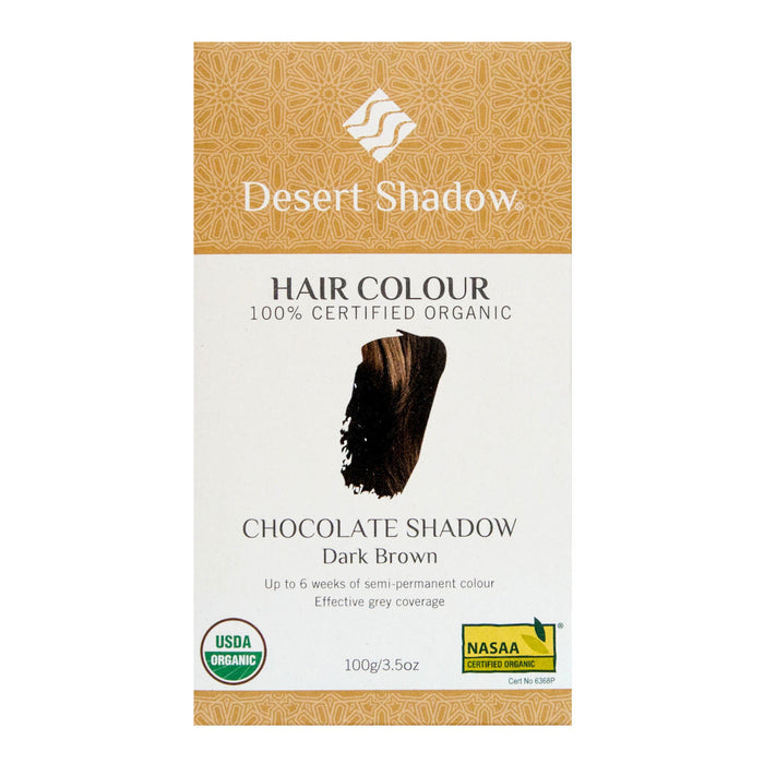 Desert Shadow hair color package for dark brown hair on a white background.