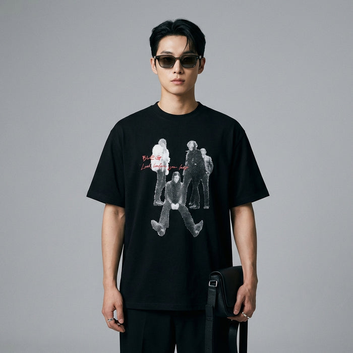 T-shirt oversize imprimé homme streetwear K-fashion - Koreanxwear - Taille S