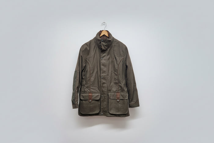 Percussion (S) Khaki Green Shooting Hunting Jacket Canvas Soft-Shell Size Small