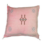 Petal XVI Artisanal Handmade Moroccan embroidered cactus silk sabra pillow light pink handwoven