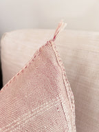 Artisanal Handmade Moroccan embroidered cactus silk sabra pillow light pink handwoven