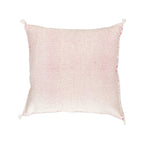 Artisanal Handmade Moroccan embroidered cactus silk sabra pillow pink handwoven