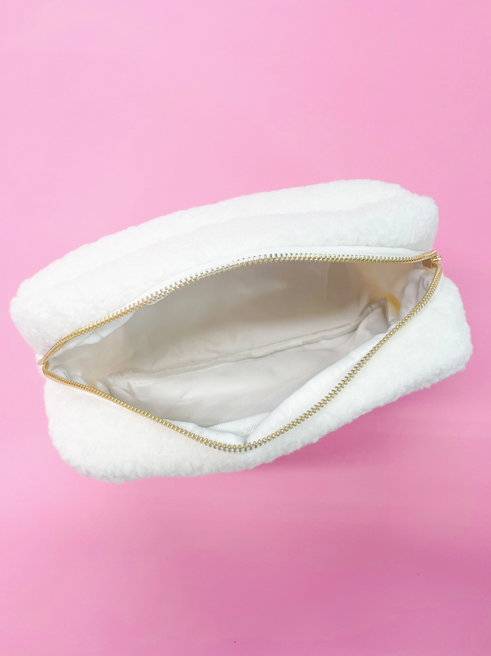 Pink Bow Teddy Cosmetic Zipper Bag
