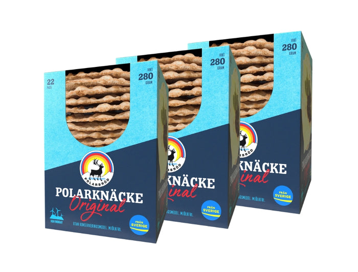 Polarbröd Knäcke Runda Original 3 × 280g (3 × 9.88 oz) – Authentic Swedish Round Crispbread