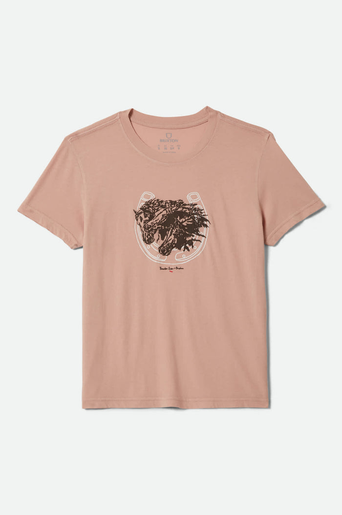Women's Pony Club Slim Crew T-Shirt in the color Silver Pink - Front Product View