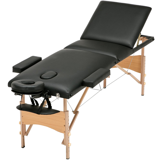 Portable massage bed | back-lift function | Black | White
