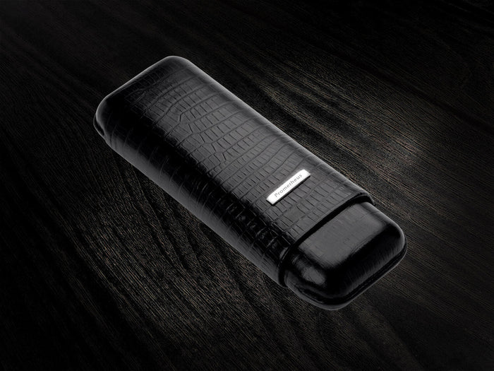Prometheus Cigar Case Tejus Black - 2 Cigar Holder (C500TB)