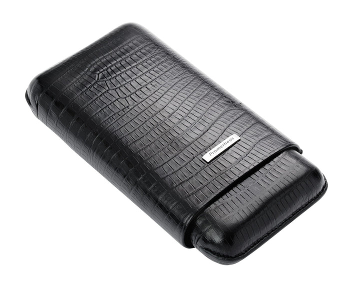 Prometheus Cigar Case Tejus Black - 3 Cigar Holder (C600TB)