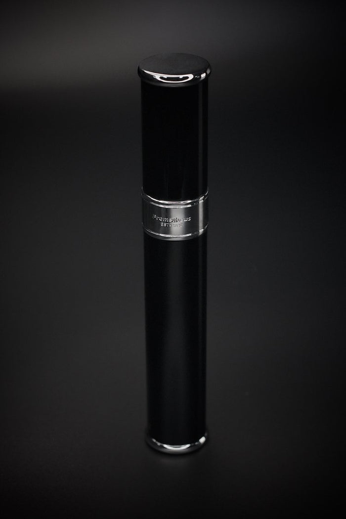 Prometheus Cigar Tube - Black Lacquer with Chrome (H-TUBE-TB)