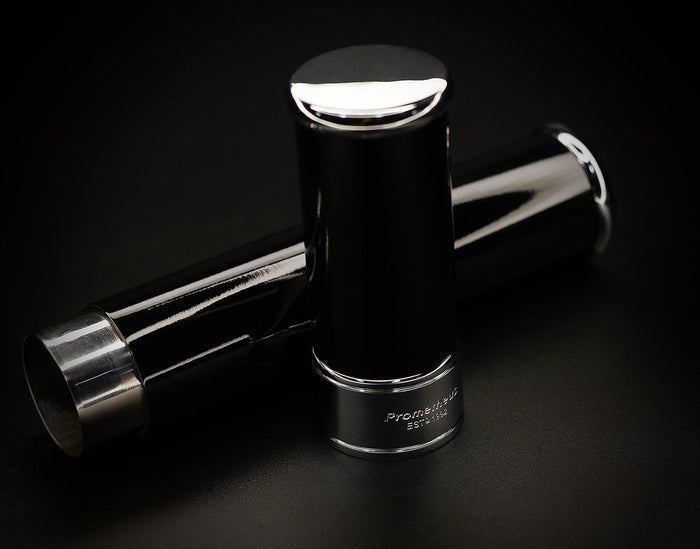 Prometheus Cigar Tube - Black Lacquer with Chrome (H-TUBE-TB)