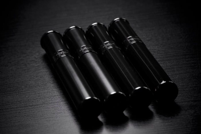 Prometheus Single Cigar Tube - Black Matte/Gunmetal (H-TUBE-BM)