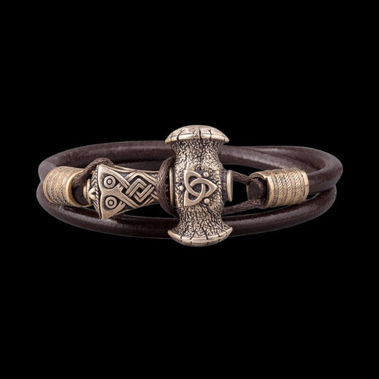 vkngjewelry Bracelet Bronze Triquetra Mjolnir Bracelet