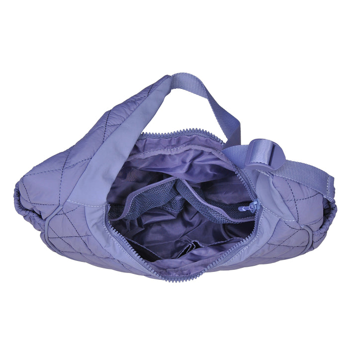 Purple Quilted Puffer Shoulder Bag