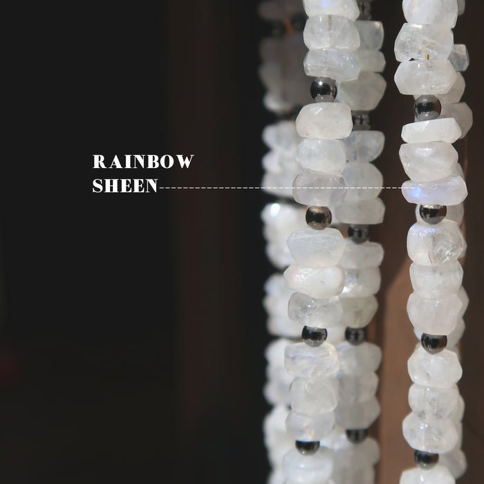 rainbow moonstone beaded necklace