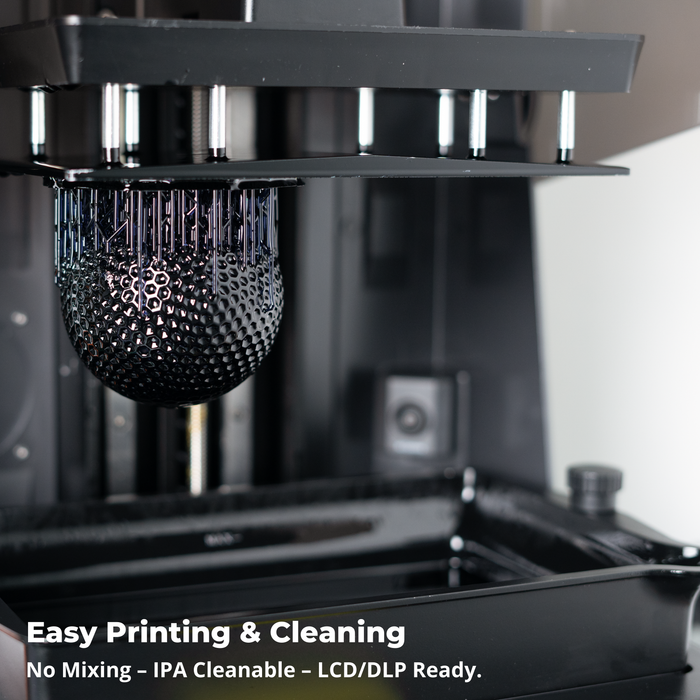 flexible resin printing on LCD DLP printer showing lattice sphere easy printing cleaning